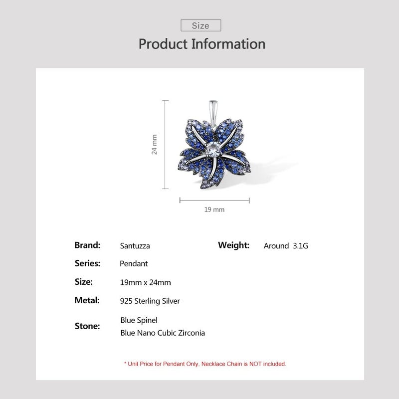 Santuzza Sterling Silver Gemstone Flower Pendant for Women - Image 4